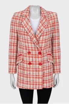 Textured double-breasted jacket