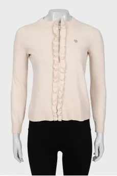 Fitted sweater with zip
