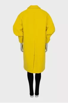 Yellow coat with lantern sleeves