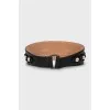 Leather belt decorated with shells