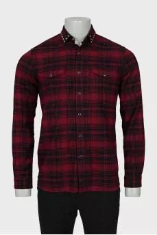 Men's straight cut shirt with buttons