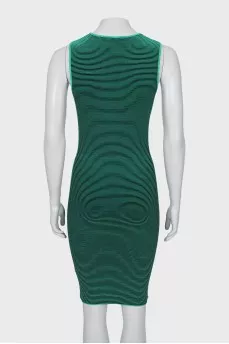 Green striped bodycon dress