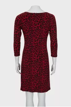 Red dress with animal print