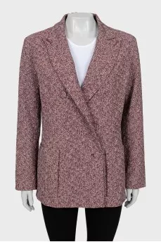 Double-breasted jacket with patch pockets