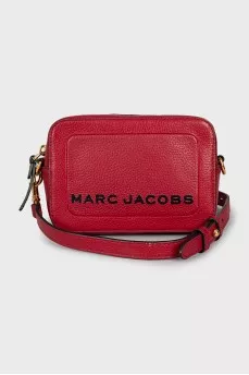 Leather bag with brand logo