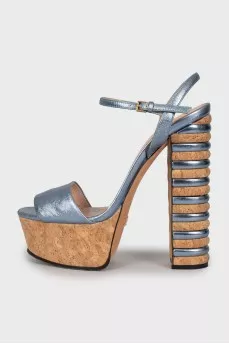 Sandals with combined heels