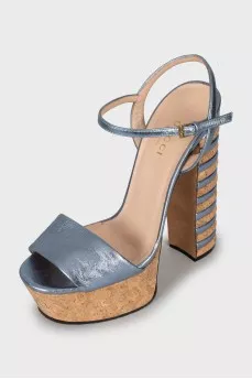Sandals with combined heels