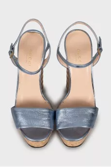 Sandals with combined heels