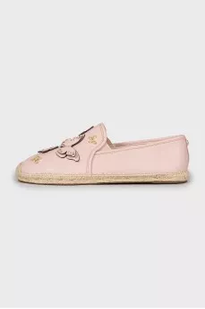 Pink leather espadrilles