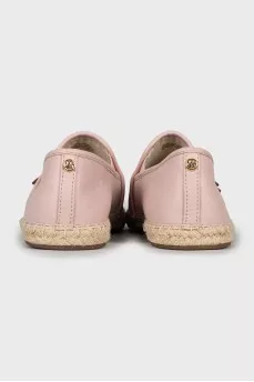Pink leather espadrilles