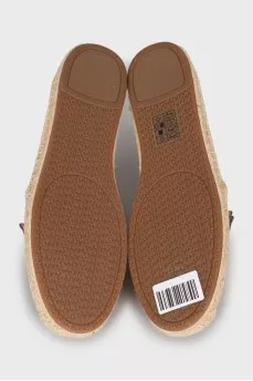 Pink leather espadrilles