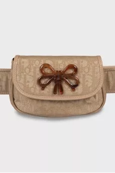 Belt bag made of textile with a signature print