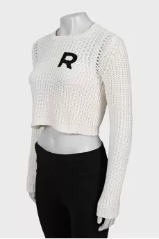 Cropped sweater with logo