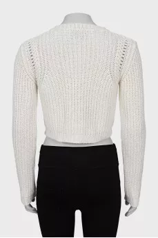 Cropped sweater with logo