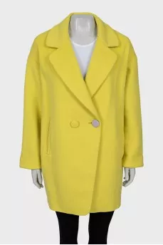 Yellow coat with bright lining