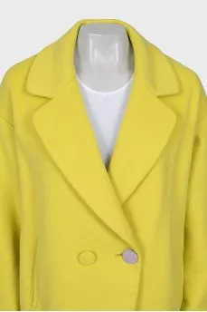 Yellow coat with bright lining