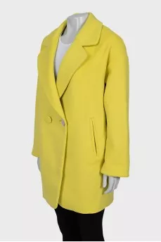 Yellow coat with bright lining