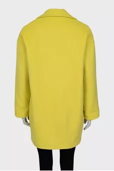 Yellow coat with bright lining