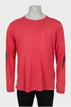 Men's long sleeve shirt with print on the back