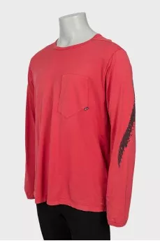Men's long sleeve shirt with print on the back