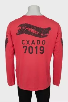 Men's long sleeve shirt with print on the back