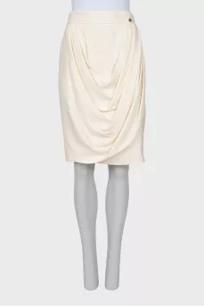 White silk skirt