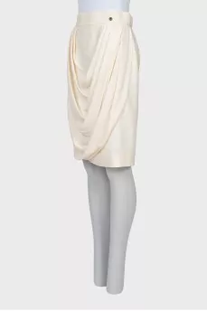 White silk skirt