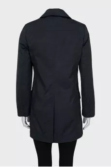 Dark blue raincoat with patch pockets