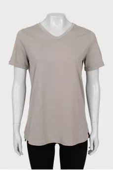 Gray T-shirt with side slits