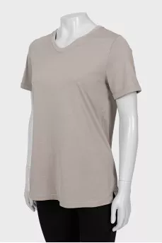 Gray T-shirt with side slits
