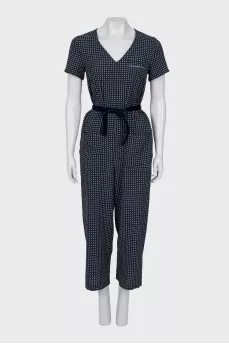 Blue jumpsuit with pockets