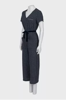 Blue jumpsuit with pockets