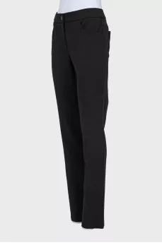 Tapered trousers with a mid-waist