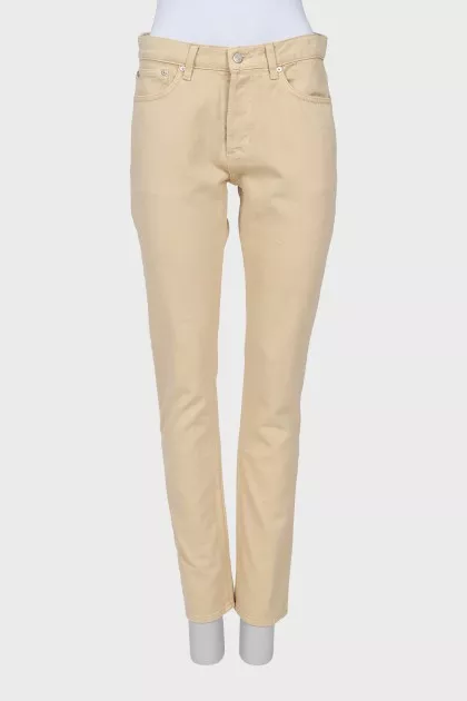 Beige straight jeans