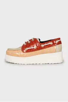 Leather platform loafers