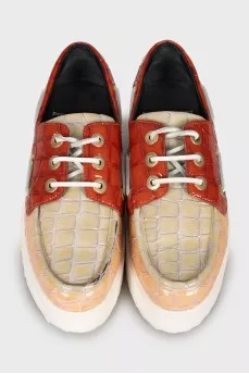 Leather platform loafers