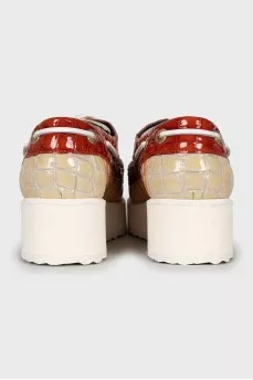 Leather platform loafers