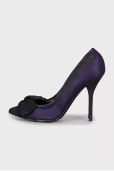 Purple textile pumps