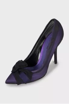 Purple textile pumps