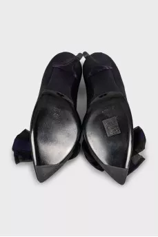 Purple textile pumps