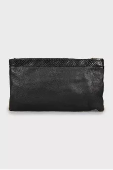 Black embossed leather bag