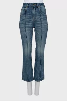 Джинсы straight fit с рельефным швом