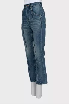 Джинсы straight fit с рельефным швом