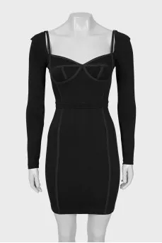 Bodycon dress with imitation corset