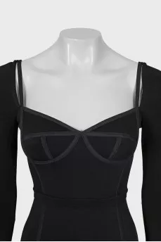 Bodycon dress with imitation corset