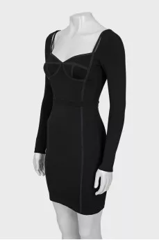 Bodycon dress with imitation corset