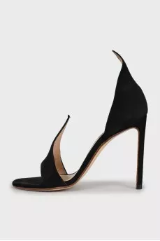 Suede high heel sandals