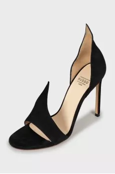 Suede high heel sandals