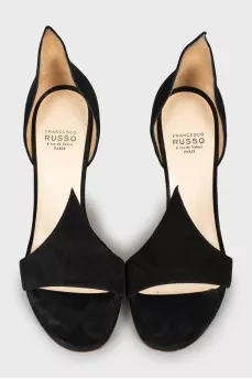 Suede high heel sandals