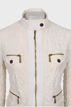 Beige jacket with patch pockets
